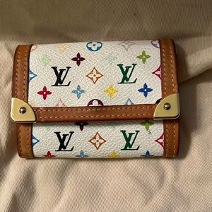 Authentic Louis Vuitton Multicolor White Small Wallet